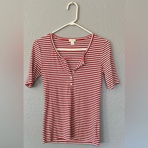 J. Crew Striped Short Sleeve Henley